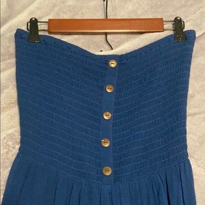 Express Strapless Blue Jumpsuit